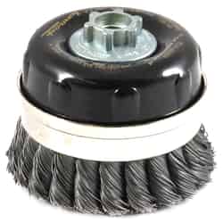 Forney 4 in. Dia. x 5/8 in. Knotted Steel 1 pc. Cup Brush