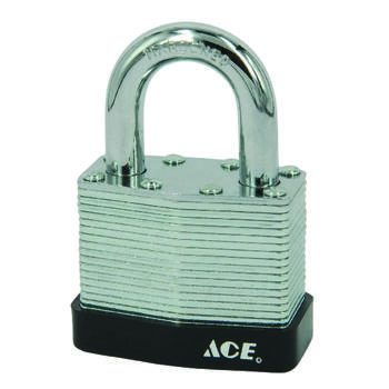 Ace 1-1/2 in. H x 2 in. W x 1-1/16 in. L Steel Double Locking Padlock 1 pk