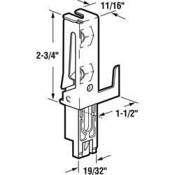 Prime-Line Silver/White Steel Door Guide 1 pk