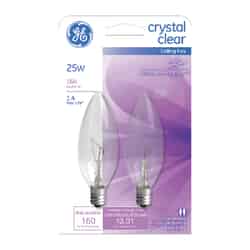 GE Lighting 25 watts CAM Incandescent Bulb 160 lumens White Decorative 2 pk