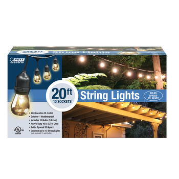 FEIT Electric Clear Decorative String Light Set Clear 20 ft. 10 lights Incandescent