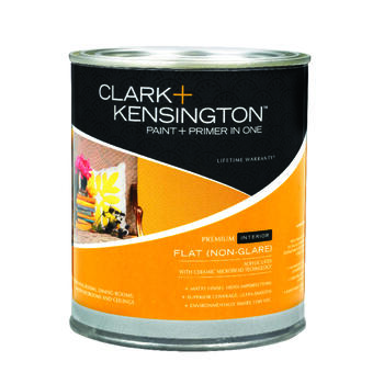 Clark+Kensington Flat Acrylic Latex 1 qt. Paint and Primer Designer White