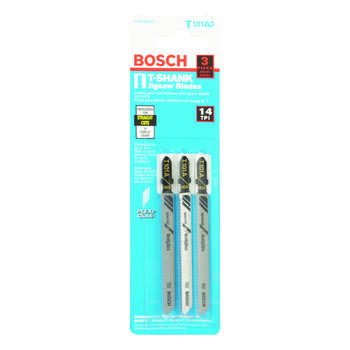 Bosch Metal T-Shank 14 TPI 3 pk Jig Saw Blade 4 in.