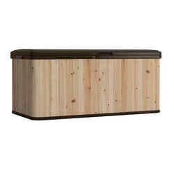 Suncast Hybrid Wood 24-1/4 in. H x 54-1/8 in. W x 27.5 in. D Brown Deck Box