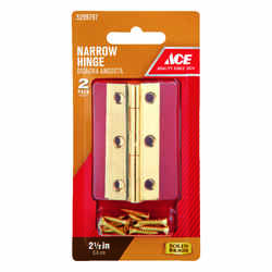 Ace 2.75 in. W x 2-1/2 in. L Polished Brass Brass Narrow Hinge 2 pk