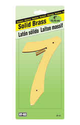 Hy-Ko 4 in. Brass Plated Brass Number Nail-On 7
