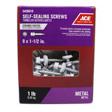 Ace 9 Sizes x 1-1/2 in. L Hex Steel Hex Washer Head 1 lb. Self-Sealing Screws Ceramic