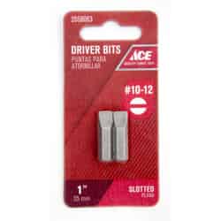 Ace #10-12 x 1 in. L Insert Bit Slotted 2 pc. 1/4 in. S2 Tool Steel Hex Shank