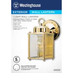 Westinghouse Polished Brass Clear Incandescent Wall Lantern