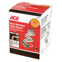 Ace 4 in. Dia. x 8 ft. L Silver/White Aluminum Dryer Vent Duct