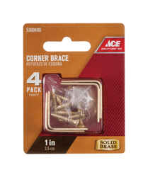 Ace 1 in. H x 2.75 in. W x 1 in. D Inside Brass Corner Brace