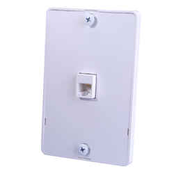 Monster Cable Just Hook It Up White 1 gang Cable/Telco Telephone Line Wall Plate