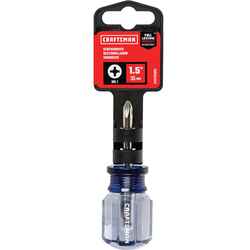 Craftsman No. 2 Phillips No. 2 Stubby Screwdriver Clear Steel 1