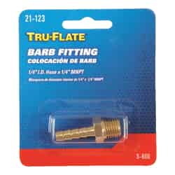 Tru-Flate Brass Barb Hose Fitting 1/4 Male 1 1 pc