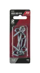 Ace Small Silver Steel 0.8175 in. L Hook and Eye 2 pk Zinc-Plated