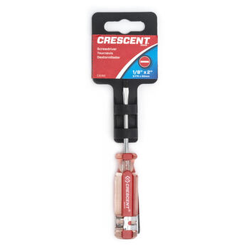 Crescent 2 in. Slotted 1/8 in. Pocket Screwdriver Metal Red 1 pc.