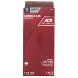 Ace 18 in. L x 3 in. W Aluminum Oxide Sanding Belt Assorted 5 pk