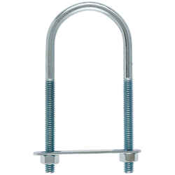 Hampton 3/8 in. x 2 in. W x 4-3/4 in. L Coarse Zinc-Plated Steel U-Bolt