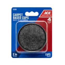 Ace Plastic Caster Cup Black Round 2 in. W 4 pk