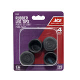 Ace Rubber Leg Tip Black Round 1 in. W 4 pk