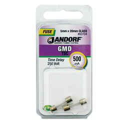 Jandorf GMD 500 250 volt Glass Time Delay Fuse 2 pk