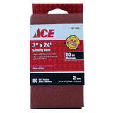 Ace 24 in. L x 3 in. W Aluminum Oxide Sanding Belt 80 Grit Medium 2 pk