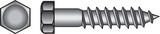 HILLMAN 3/8 in. x 5-1/2 in. L Hex Steel Lag Screw 50 pk