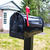 Gibraltar Mailboxes Elite Post Mounted Black Mailbox 6-7/8 in. W x 8-3/4 in. H x 20 in. L x 8-3