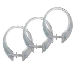Excell Clear Plastic Deluxe Button-Up Clear 12 pk Shower Curtain Rings