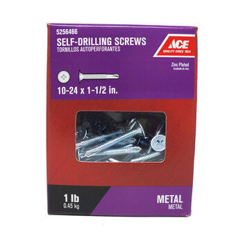 Ace 10 Sizes x 1-1/2 in. L Phillips Zinc-Plated Steel Self- Drilling Screws 1 lb. Wafer Head