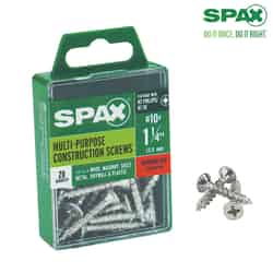 SPAX No. 10 x 1-1/4 in. L Phillips/Square Flat Zinc-Plated Steel Multi-Purpose Screw 20 each