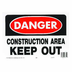 Hy-Ko English 10 in. H x 14 in. W Construction Area Keep Out OSHA Sign Plastic