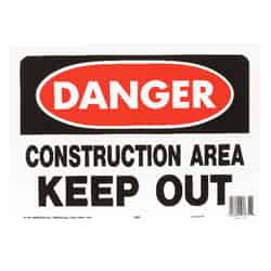 Hy-Ko English 10 in. H x 14 in. W Construction Area Keep Out OSHA Sign Plastic