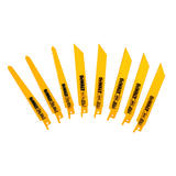 DeWalt 8 Piece Assorted in. L Bi-Metal Reciprocating Saw Blade Set Multi TPI 8 pk