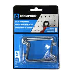 Crawford Chrome Plated Silver 2.5 in. Steel Peg Hooks 5