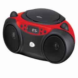 GPX Black/Red AM/FM Clock Radio with CD Player Analog Plug-In