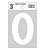 Hy-Ko 3 in. White Vinyl Self-Adhesive Number 0 1 pc.