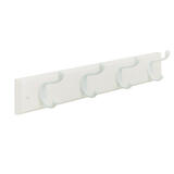 Amerock White Fiberboard/Zinc 18 in. L 4-Hook Rack 1 pk Medium