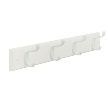 Amerock White Fiberboard/Zinc 18 in. L 4-Hook Rack 1 pk Medium