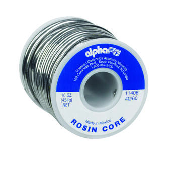 Alpha Fry 16 oz. 0.09 in. Dia. Tin / Lead Rosin Core Solder 40/60