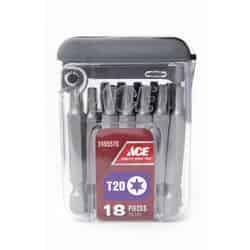 Ace T20 x 2 in. L 1/4 in. Quick-Change Hex Shank 18 pk Torx Screwdriver Bit S2 Tool Steel