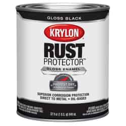 Krylon Rust Protector Indoor and Outdoor Gloss Black Oil-Based Enamel Protective Paint 32 oz