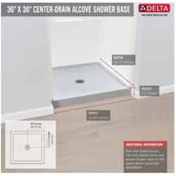 Delta Bathing System Classic 3.5 in. H x 36 in. W x 36 in. L White Acrylic Center Drain Square