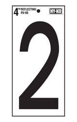 Hy-Ko Reflective 4 in. 2 Number Self-Adhesive Vinyl Black