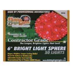 Holiday Bright Lights Incandescent Contractor Sphere Light Red 12 ft. 50 lights