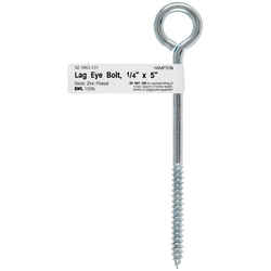 Hampton 1/4 in. x 5 in. L Zinc-Plated Steel Lag Thread Eyebolt Nut Included