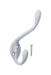 Ace 3-1/2 in. L White Metal Garment Hook 1 pk Large