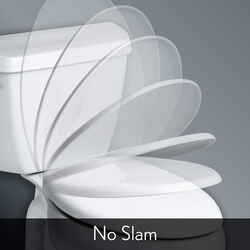 Mayfair Slow Close Elongated White Plastic Toilet Seat