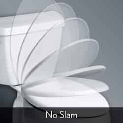Mayfair Slow Close Elongated White Plastic Toilet Seat