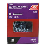 Ace 12-24 Sizes x 2 in. L Flat Head Zinc Self-Drilling Screws w/Wings 1 lb. Zinc-Plated Phillip